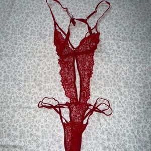 SHEIN Red Lace Chemise